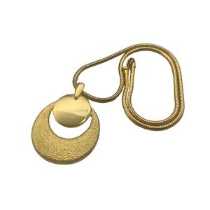 COPY - Circle Round Double Pendant Necklace Gold tone Fashion Jewelry
